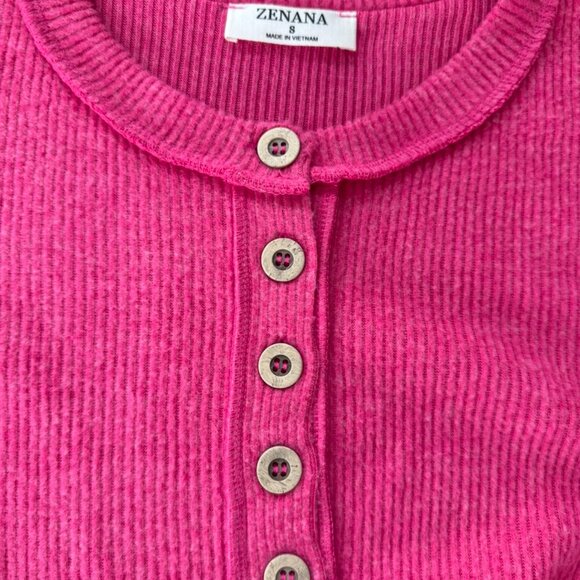 Zenana Quarter Length Pink Sweater (S) - Picture 2 of 5